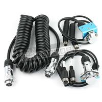 Coiled cable kit for trailer cameras